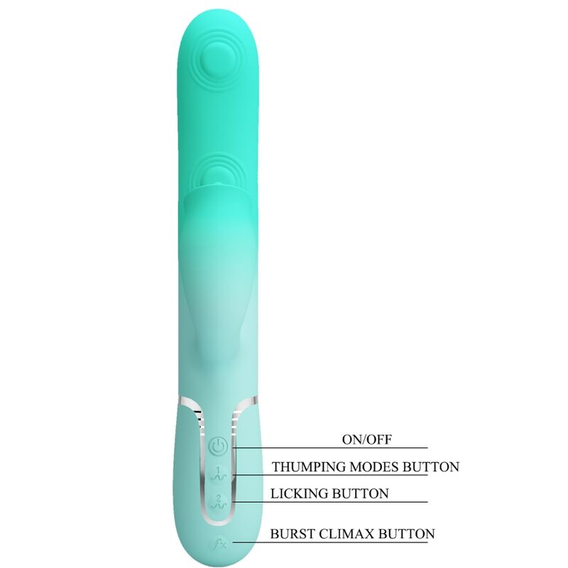 PRETTY LOVE - VIBRATORE MULTIFUNZIONE CONIGLIO GIGI VERDE ACQUA - PRETTY LOVE FLIRTATION | Lingerie Harness Boutique
