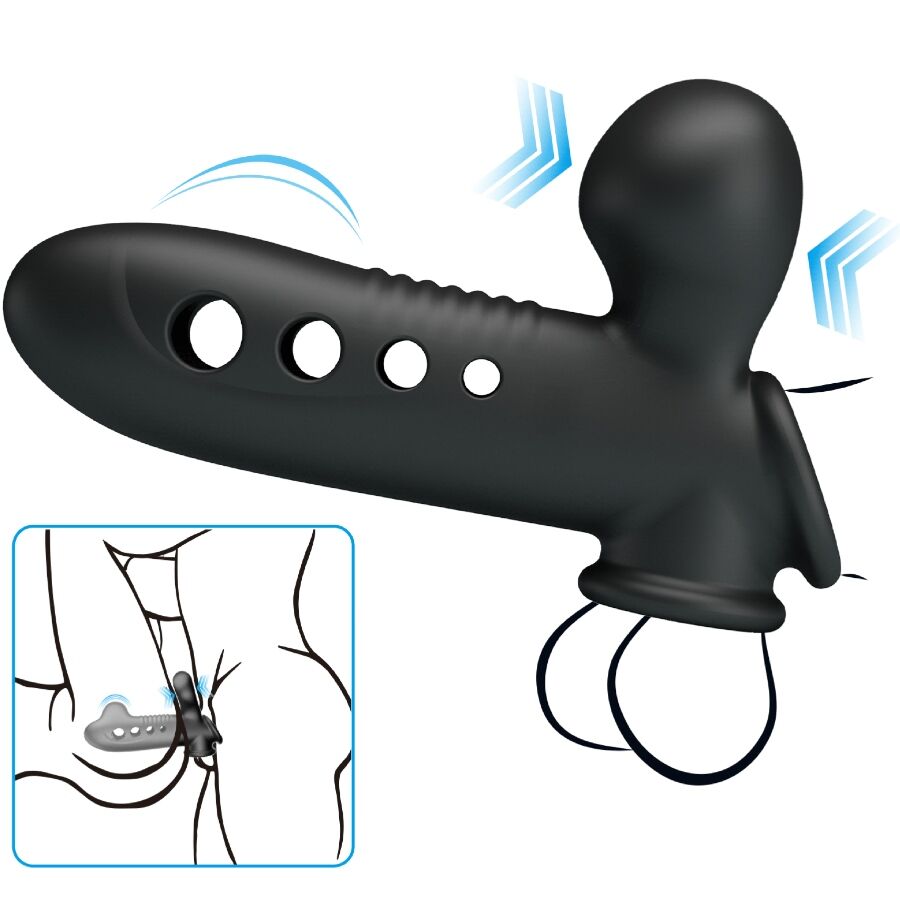 PRETTY LOVE - MANICOTTO PER PENE CRANE CON AIRBAG NERO - PRETTY LOVE | Lingerie Harness Boutique