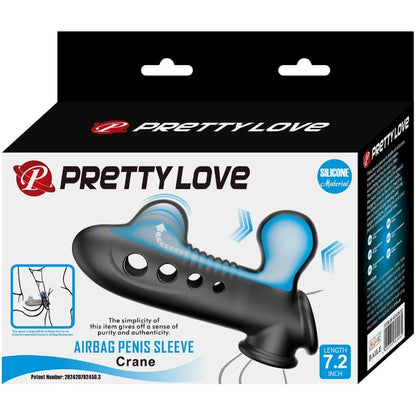 PRETTY LOVE - MANICOTTO PER PENE CRANE CON AIRBAG NERO - PRETTY LOVE | Lingerie Harness Boutique