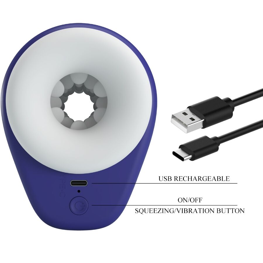 PRETTY LOVE - DJ LADY MASTURBATORE MASCHILE CON VIBRAZIONE 5 IMPOSTAZIONI VIOLA - PRETTY LOVE MALE | Lingerie Harness Boutique