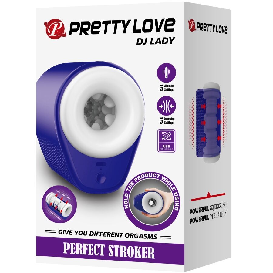 PRETTY LOVE - DJ LADY MASTURBATORE MASCHILE CON VIBRAZIONE 5 IMPOSTAZIONI VIOLA - PRETTY LOVE MALE | Lingerie Harness Boutique