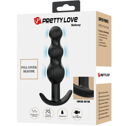 PRETTY LOVE - SIDNEY VIBRATORE ANALE 10 VIBRAZIONI NERO - PRETTY LOVE | Lingerie Harness Boutique