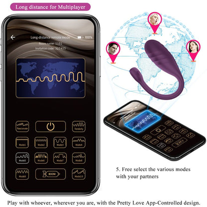 PRETTY LOVE - VIBRATORE CONTROLLATO DA APP LEVIATHAN VIOLA - PRETTY LOVE SMART | Lingerie Harness Boutique
