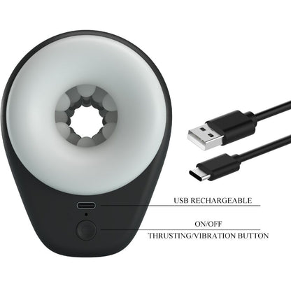 PRETTY LOVE - DJ GIRL MASTURBATORE MASCHILE CON VIBRAZIONE 5 IMPOSTAZIONI NEGRO - PRETTY LOVE MALE | Lingerie Harness Boutique