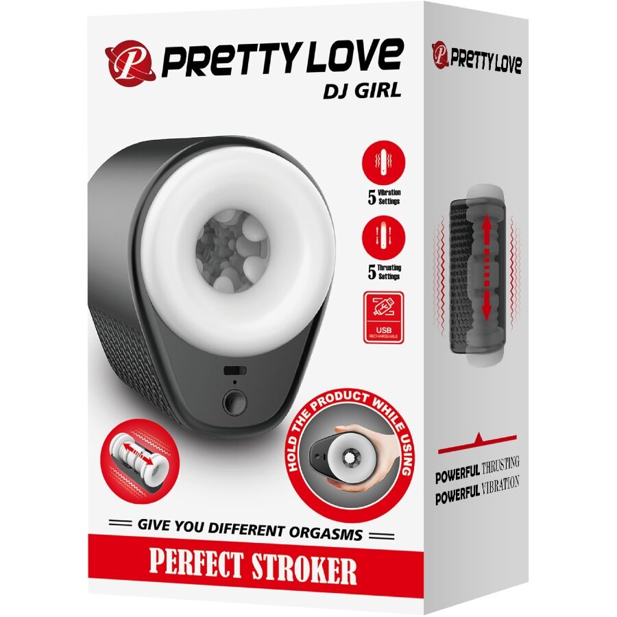 PRETTY LOVE - DJ GIRL MASTURBATORE MASCHILE CON VIBRAZIONE 5 IMPOSTAZIONI NEGRO - PRETTY LOVE MALE | Lingerie Harness Boutique