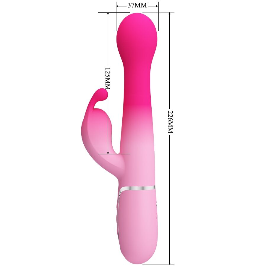 PRETTY LOVE - DEJON 3 IN 1 MULTIFUNZIONE VIBRATORE CONIGLIO ROSA - PRETTY LOVE | Lingerie Harness Boutique