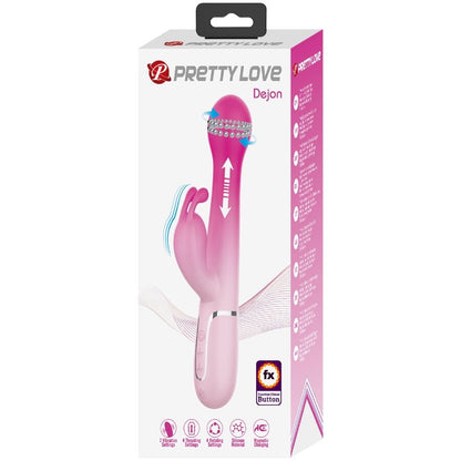 PRETTY LOVE - DEJON 3 IN 1 MULTIFUNZIONE VIBRATORE CONIGLIO ROSA - PRETTY LOVE | Lingerie Harness Boutique
