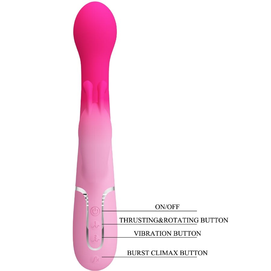 PRETTY LOVE - DEJON 3 IN 1 MULTIFUNZIONE VIBRATORE CONIGLIO ROSA - PRETTY LOVE | Lingerie Harness Boutique