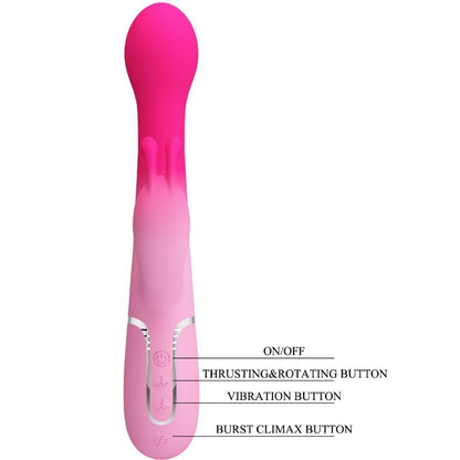 PRETTY LOVE - DEJON 3 IN 1 MULTIFUNZIONE VIBRATORE CONIGLIO ROSA - PRETTY LOVE | Lingerie Harness Boutique