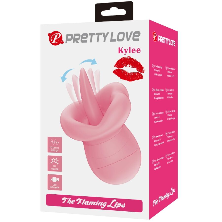 PRETTY LOVE - STIMOLATORE PER CLITORIDE LINGUA KYLEE 10 VIBRAZIONI ROSA NUDO - PRETTY LOVE | Lingerie Harness Boutique