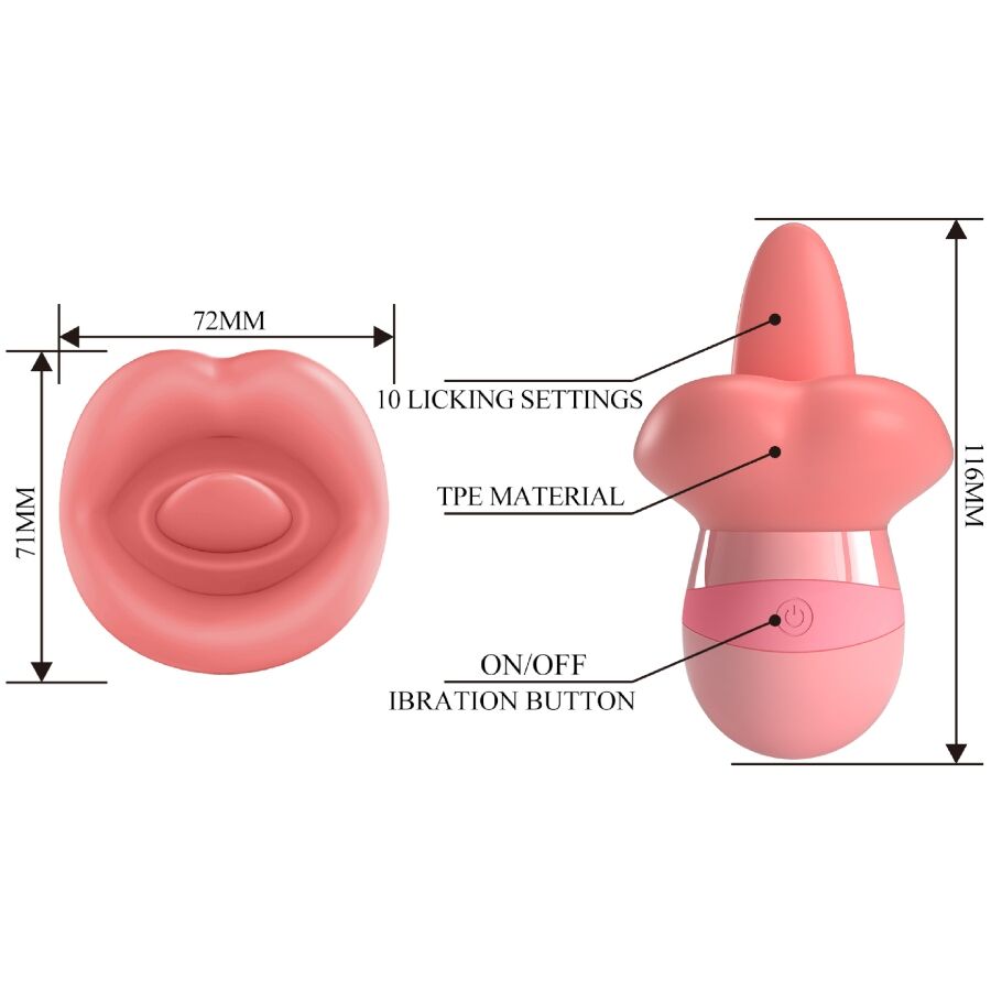 PRETTY LOVE - STIMOLATORE PER CLITORIDE LINGUA KYLEE 10 VIBRAZIONI ROSA NUDO - PRETTY LOVE | Lingerie Harness Boutique