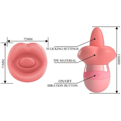 PRETTY LOVE - STIMOLATORE PER CLITORIDE LINGUA KYLEE 10 VIBRAZIONI ROSA NUDO - PRETTY LOVE | Lingerie Harness Boutique