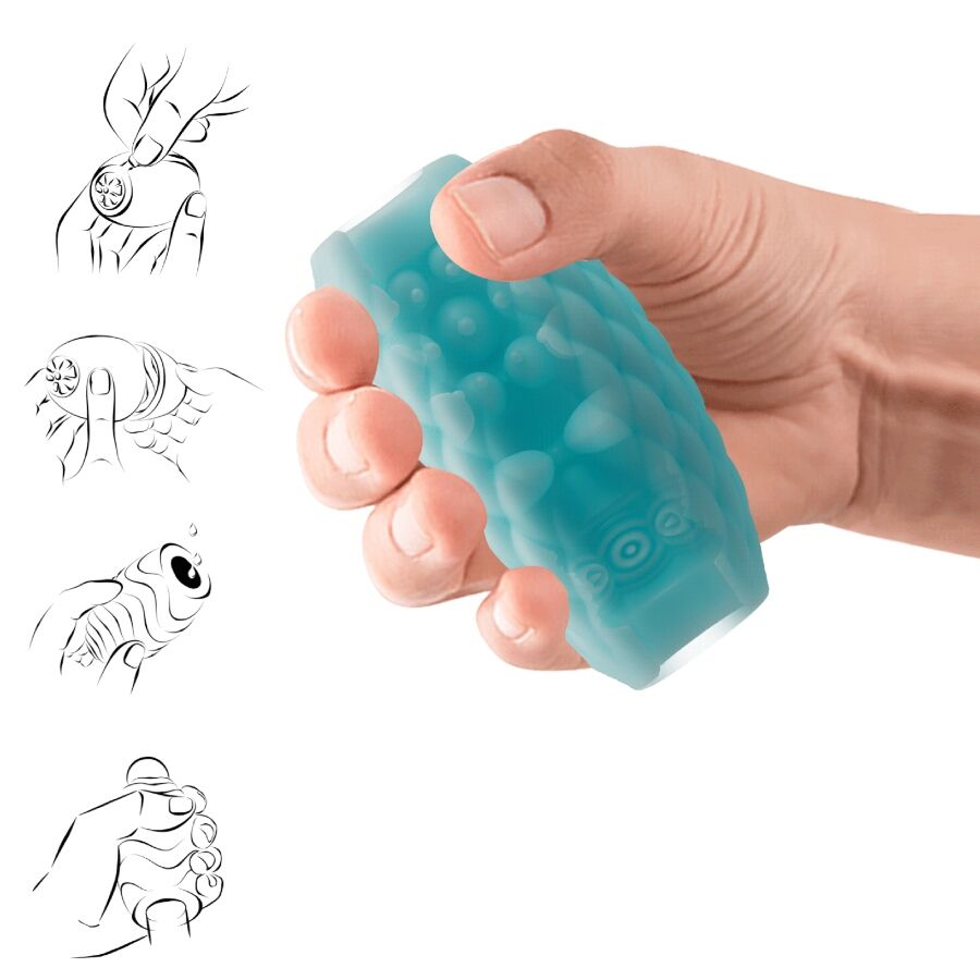 PRETTY LOVE - ATHENA EROS SILICONE MASTURBATORE MASCHILE AZZURRO CIELO - PRETTY LOVE | Lingerie Harness Boutique