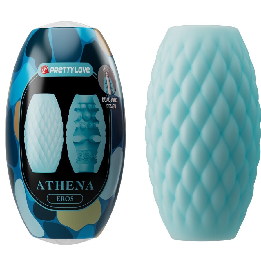 PRETTY LOVE - ATHENA EROS SILICONE MASTURBATORE MASCHILE AZZURRO CIELO - PRETTY LOVE | Lingerie Harness Boutique