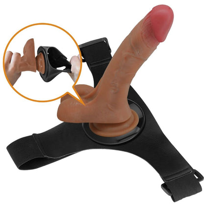 PRETTY LOVE - SLIP UNIVERSALE CON DILDO VIBRANTE E SQUIRTING 15,5 CM MULATO - PRETTY LOVE | Lingerie Harness Boutique