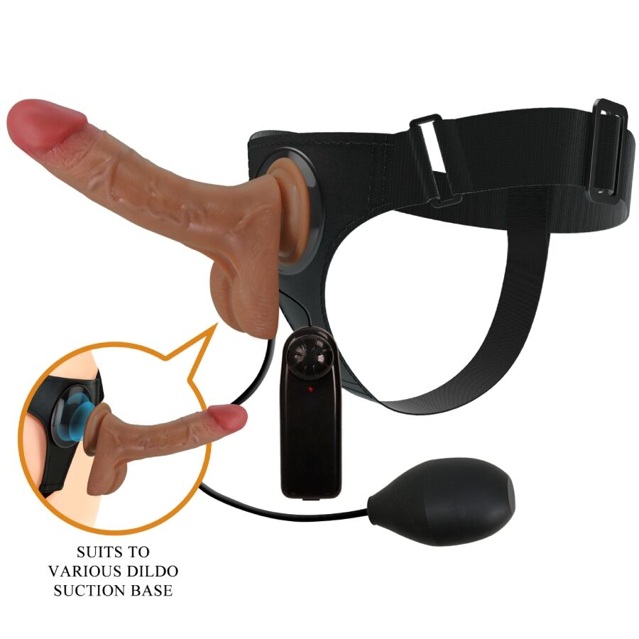 PRETTY LOVE - SLIP UNIVERSALE CON DILDO VIBRANTE E SQUIRTING 15,5 CM MULATO - PRETTY LOVE | Lingerie Harness Boutique