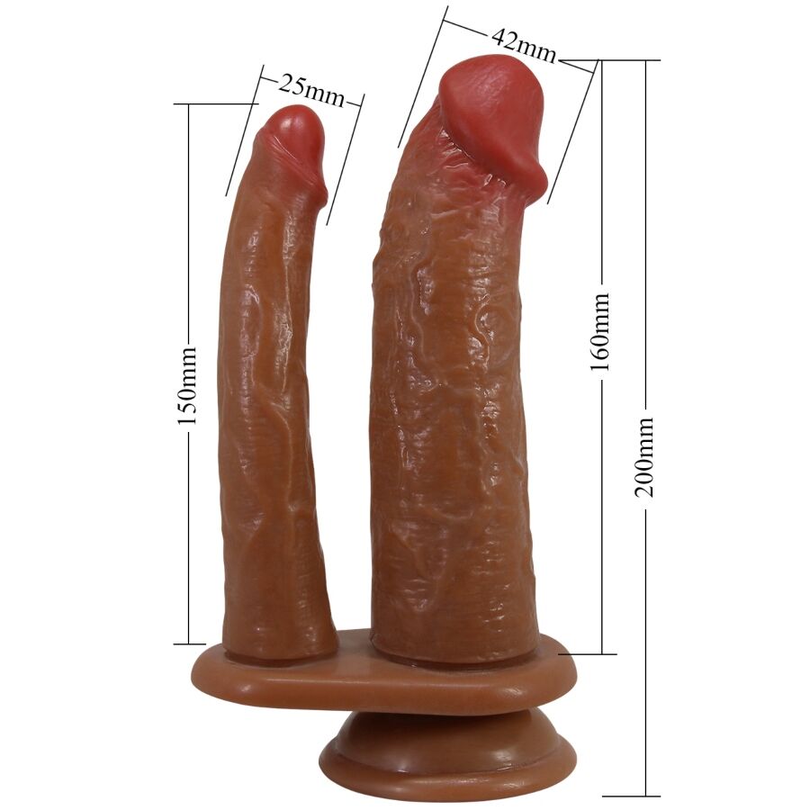 PRETTY LOVE - HULBERT DOPPIO DILDO REALISTICO CON VIBRAZIONE MULATO - PRETTY LOVE | Lingerie Harness Boutique