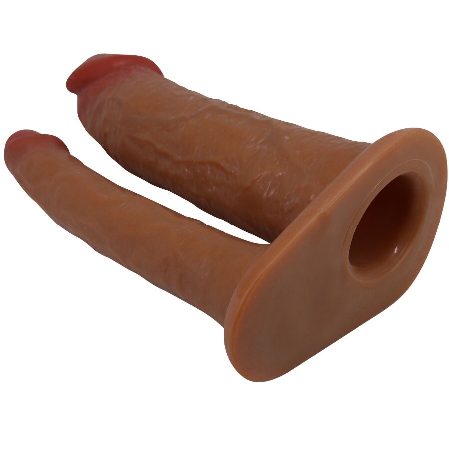 PRETTY LOVE - YAIRON DOPPIO GUAINA PER PENE CON ESTENSIONE 4 CM MULATTO - PRETTY LOVE | Lingerie Harness Boutique