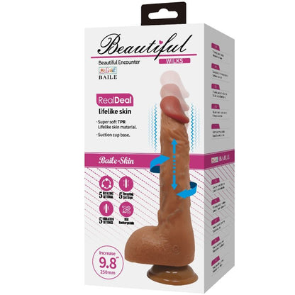 BAILE - BEAUTIFUL WILKS 5 IMPOSTAZIONI VIBRATORE REALISTICO 25 CM MULATO - BAILE | Lingerie Harness Boutique