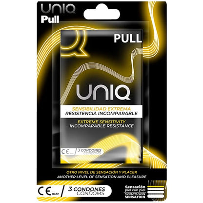 UNIQ - PRESERVATIVI SENZA LATTICE CON STRISCE 3 UNITÀ - UNIQ | Lingerie Harness Boutique