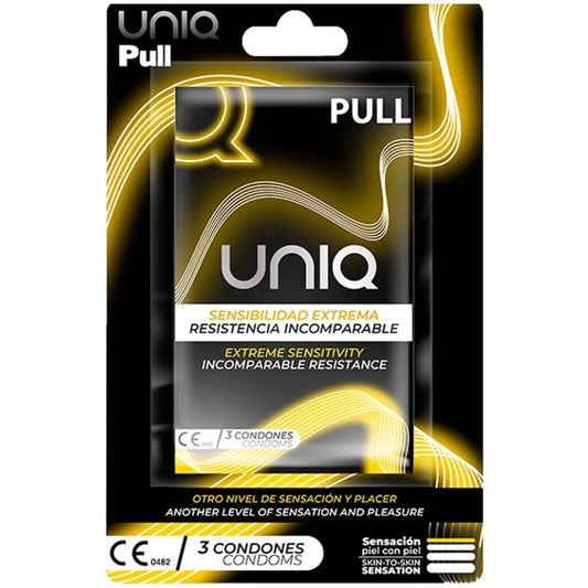 UNIQ - PRESERVATIVI SENZA LATTICE CON STRISCE 3 UNITÀ - UNIQ | Lingerie Harness Boutique