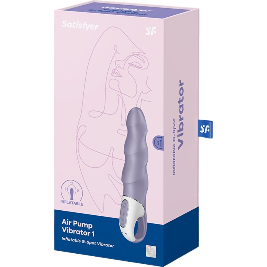 SATISFYER - VIBRATORE A POMPA D'ARIA 1 VIBRATORE GONFIABILE PUNTO G VIOLA - SATISFYER VIBRATOR | Lingerie Harness Boutique