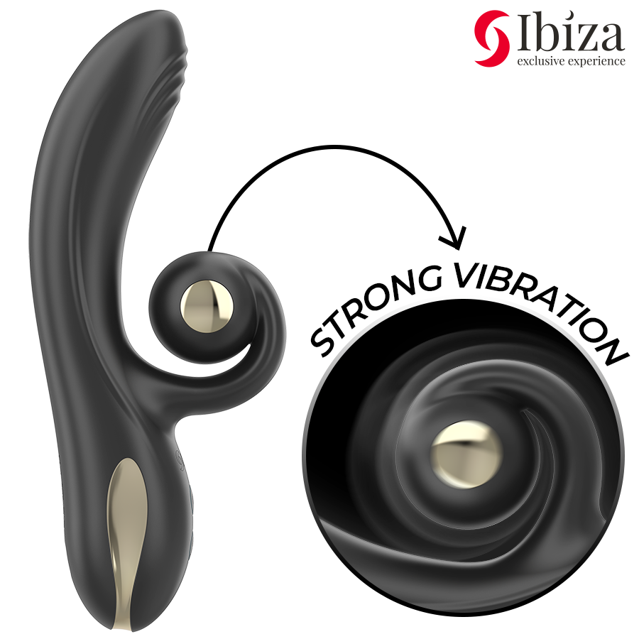 IBIZA - VIBRATORE TWISTER CON STIMOLATORE CURVA E VIBRO-ROTAZIONE - IBIZA TECHNOLOGY | Lingerie Harness Boutique