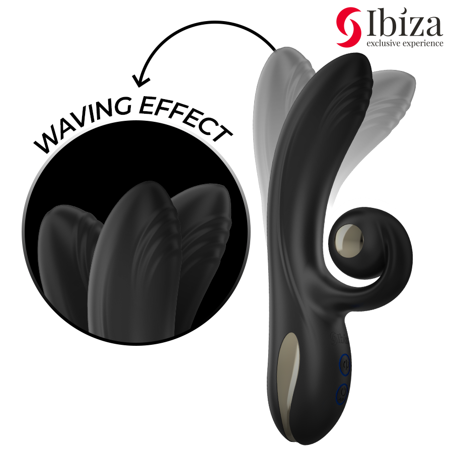 IBIZA - VIBRATORE TWISTER CON STIMOLATORE CURVA E VIBRO-ROTAZIONE - IBIZA TECHNOLOGY | Lingerie Harness Boutique