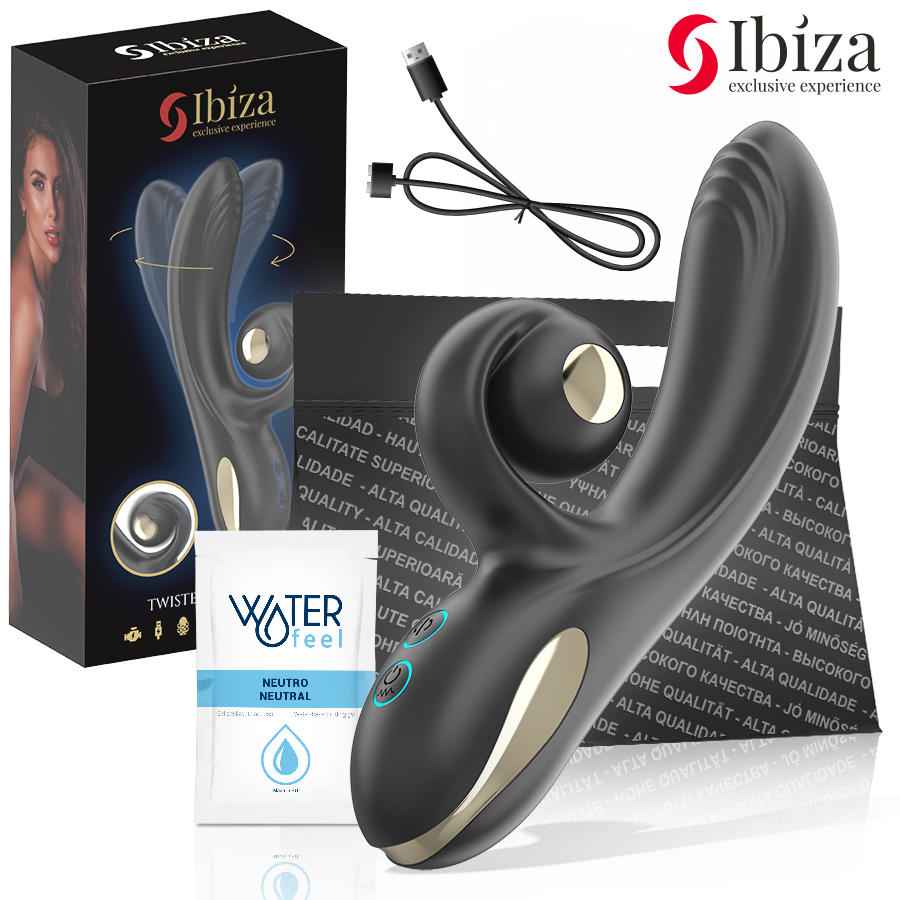 IBIZA - VIBRATORE TWISTER CON STIMOLATORE CURVA E VIBRO-ROTAZIONE - IBIZA TECHNOLOGY | Lingerie Harness Boutique