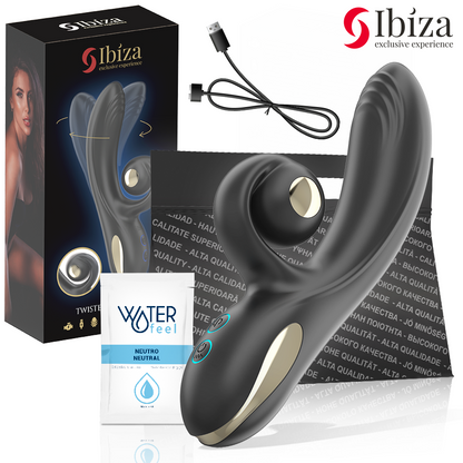 IBIZA - VIBRATORE TWISTER CON STIMOLATORE CURVA E VIBRO-ROTAZIONE - IBIZA TECHNOLOGY | Lingerie Harness Boutique