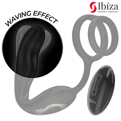 IBIZA - WIGGLE PLUG ANALE ROTANTE TELECOMANDATO CON VIBRAZIONE PERINEALE E ANELLI PER L'ESTENSIONE DEL PENE - IBIZA TECHNOLOGY | Lingerie Harness Boutique