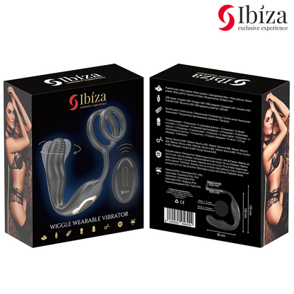 IBIZA - WIGGLE PLUG ANALE ROTANTE TELECOMANDATO CON VIBRAZIONE PERINEALE E ANELLI PER L'ESTENSIONE DEL PENE - IBIZA TECHNOLOGY | Lingerie Harness Boutique