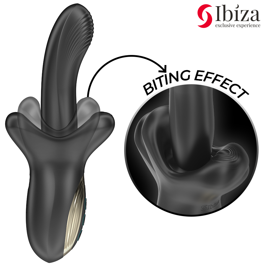 IBIZA - VIBRATORE POTENTE CON EFFETTO SPINTA E MORSO - IBIZA TECHNOLOGY | Lingerie Harness Boutique