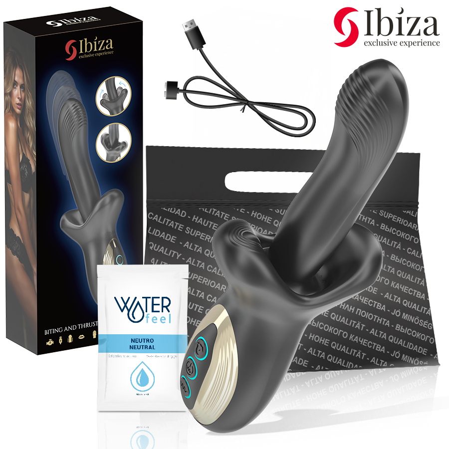IBIZA - VIBRATORE POTENTE CON EFFETTO SPINTA E MORSO - IBIZA TECHNOLOGY | Lingerie Harness Boutique