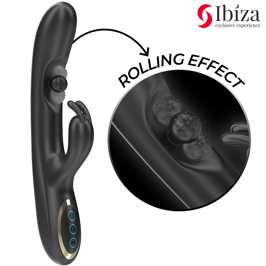 IBIZA - POTENTE VIBRATORE RABBIT CON PERLA ROTANTE MASSAGGIANTE - IBIZA TECHNOLOGY | Lingerie Harness Boutique
