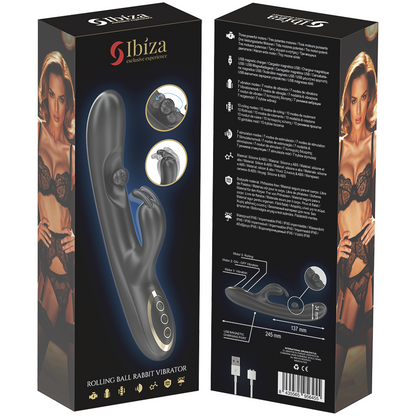 IBIZA - POTENTE VIBRATORE RABBIT CON PERLA ROTANTE MASSAGGIANTE - IBIZA TECHNOLOGY | Lingerie Harness Boutique