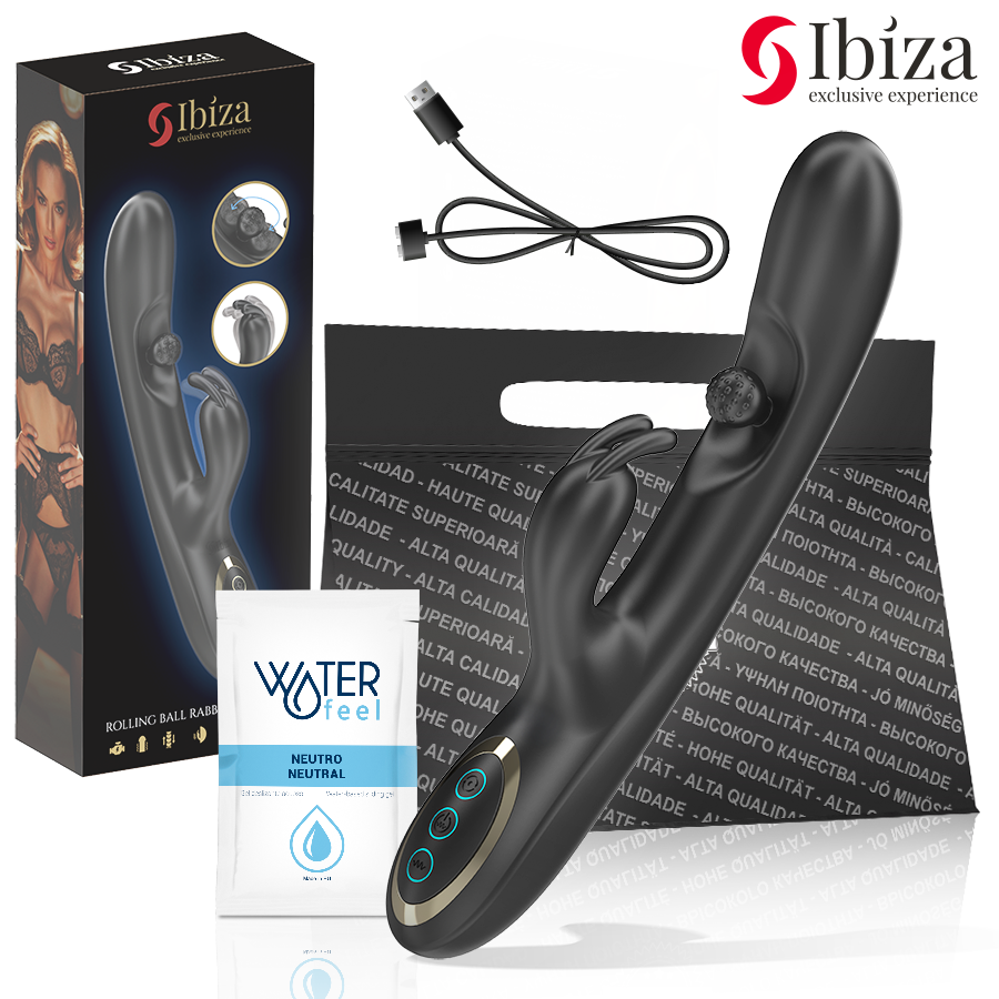 IBIZA - POTENTE VIBRATORE RABBIT CON PERLA ROTANTE MASSAGGIANTE - IBIZA TECHNOLOGY | Lingerie Harness Boutique