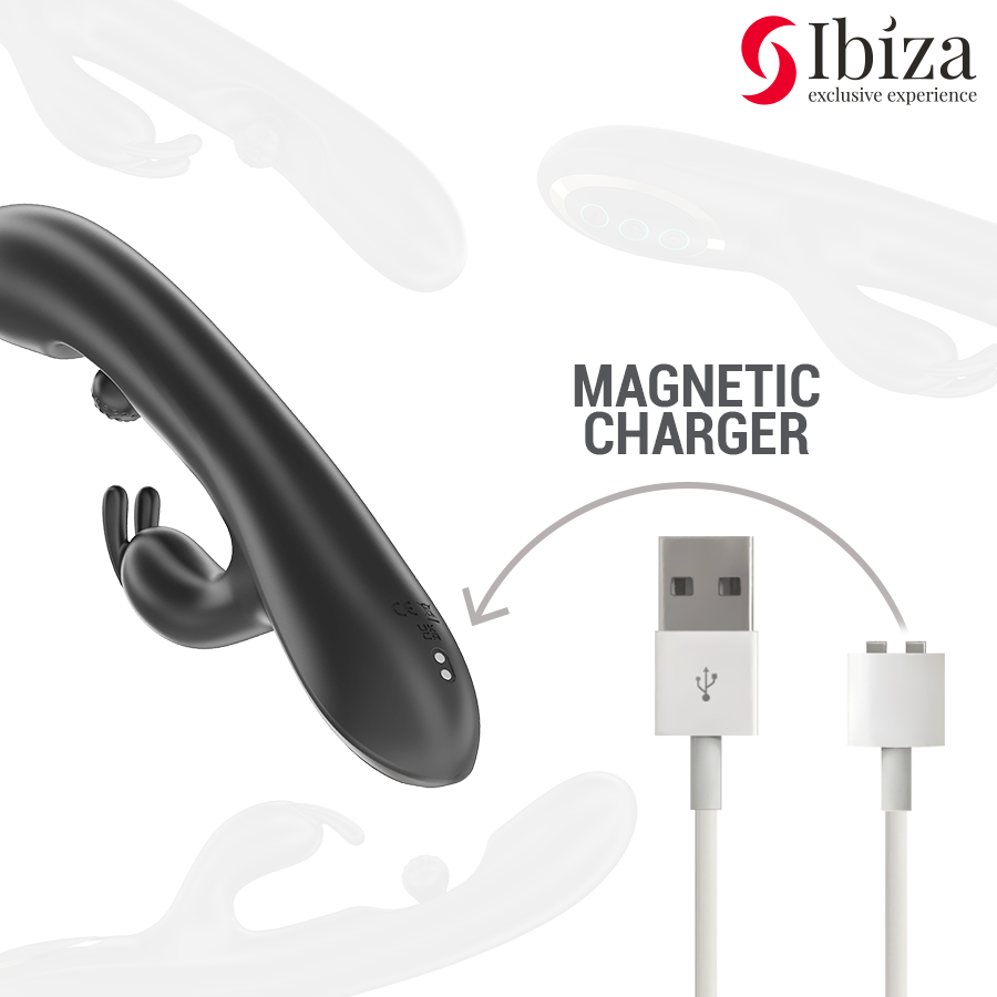 IBIZA - POTENTE VIBRATORE RABBIT CON PERLA ROTANTE MASSAGGIANTE - IBIZA TECHNOLOGY | Lingerie Harness Boutique