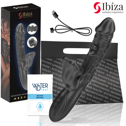 IBIZA - VIBRATORE E STIMOLATORE CLITORIDEO CON EFFETTO MORSO E ROTAZIONE - IBIZA TECHNOLOGY | Lingerie Harness Boutique