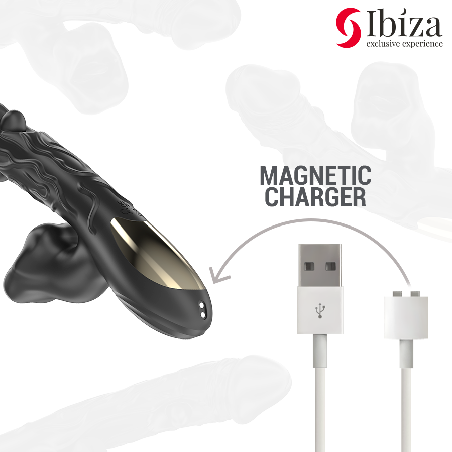 IBIZA - VIBRATORE E STIMOLATORE CLITORIDEO CON EFFETTO MORSO E ROTAZIONE - IBIZA TECHNOLOGY | Lingerie Harness Boutique