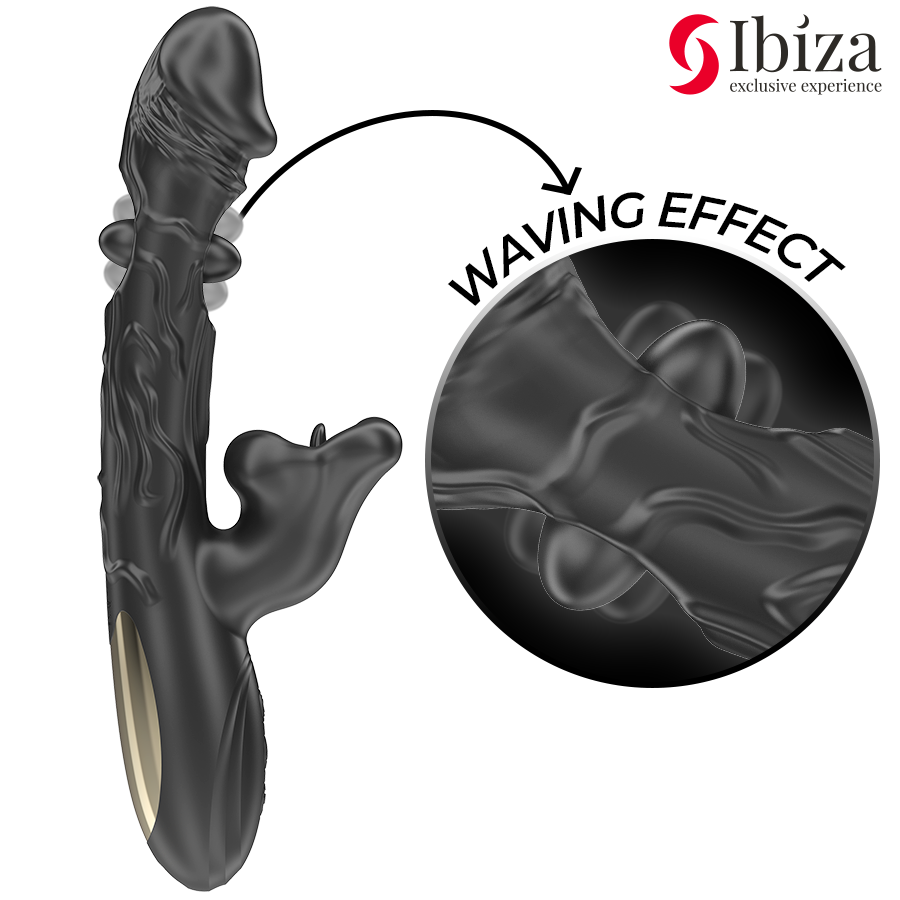IBIZA - VIBRATORE E STIMOLATORE CLITORIDEO CON EFFETTO MORSO E ROTAZIONE - IBIZA TECHNOLOGY | Lingerie Harness Boutique