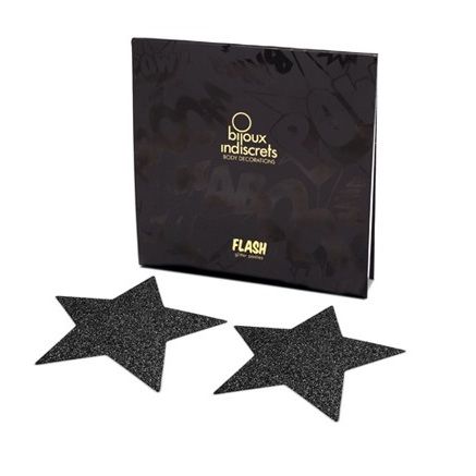 BIJOUX - BLACK STAR FLASH INDISCREET NIPPLE CAPS