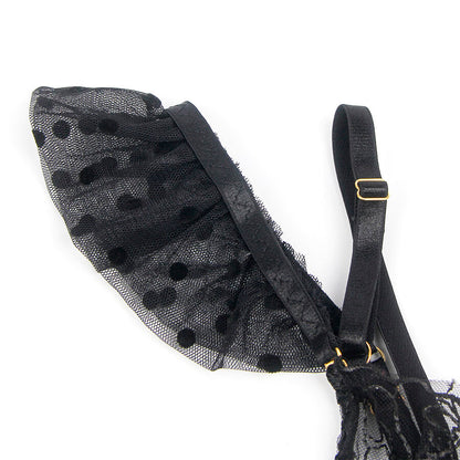 SUBBLIME - 957483 SET REGGISENO E GIARRETTIERA IN PIZZO NERO S/M - SUBBLIME SETS | Lingerie Harness Boutique