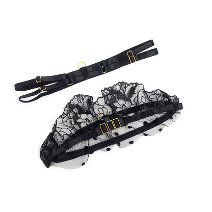 SUBBLIME - 957483 SET REGGISENO E GIARRETTIERA IN PIZZO NERO S/M - SUBBLIME SETS | Lingerie Harness Boutique