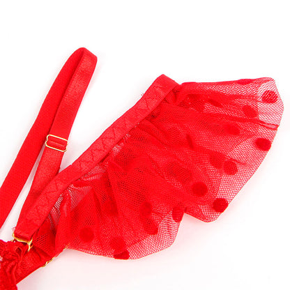 SUBBLIME - 957506 COMPLETO REGGISENO E GIARRETTIERA IN PIZZO ROSSO S/M - SUBBLIME SETS | Lingerie Harness Boutique