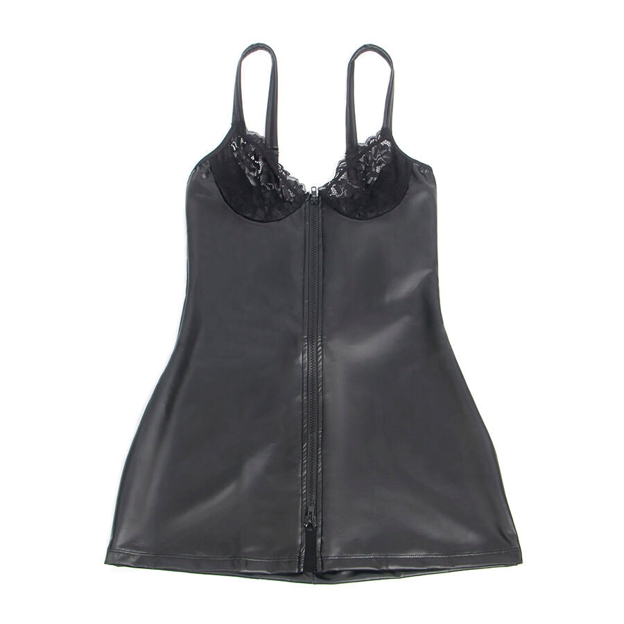 SUBBLIME - 957568 ABITO IN PELLE CON ZIP NERO S/M - SUBBLIME DRESSES | Lingerie Harness Boutique