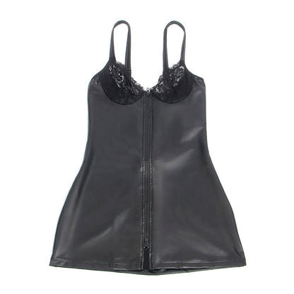 SUBBLIME - 957568 ABITO IN PELLE CON ZIP NERO S/M - SUBBLIME DRESSES | Lingerie Harness Boutique