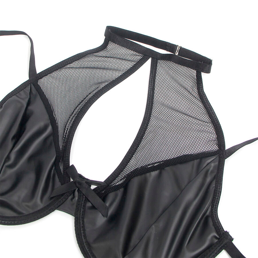 SUBBLIME - 957582 SET REGGISENO E GONNA IN PELLE NERO S/M - SUBBLIME SETS | Lingerie Harness Boutique