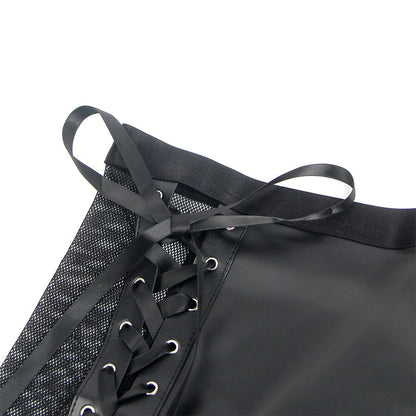 SUBBLIME - 957582 SET REGGISENO E GONNA IN PELLE NERO S/M - SUBBLIME SETS | Lingerie Harness Boutique