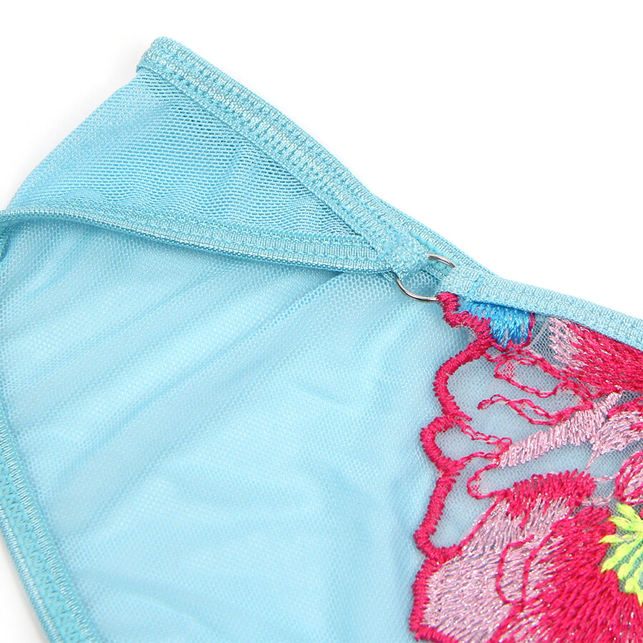 SUBBLIME - 957643 SET REGGISENO E CINTURA RICAMO FIORI ROSA S/M - SUBBLIME SETS | Lingerie Harness Boutique